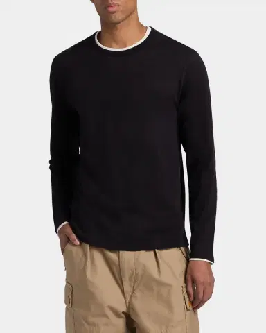 Vince Men's Fine Slub Cotton Double-Layer Crewneck T-Shirt | Thumbnail 4 Vince Men's Fine Slub Cotton Double-Layer Crewneck T-Shirt | Thumbnail 4