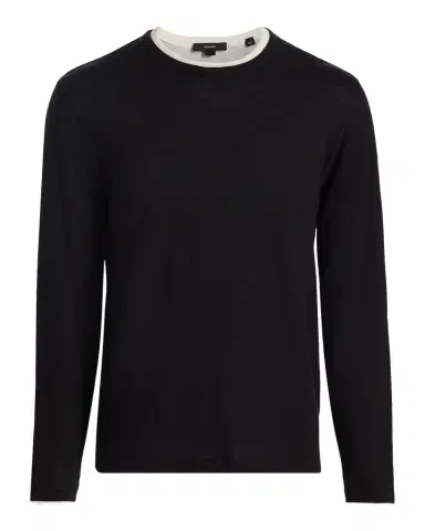 Vince Men's Fine Slub Cotton Double-Layer Crewneck T-Shirt | Thumbnail 1 Vince Men's Fine Slub Cotton Double-Layer Crewneck T-Shirt | Thumbnail 1