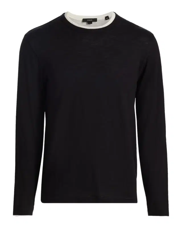 Vince Men 's Fine Slub Cotton Double-Layer Crewneck T-Shirt