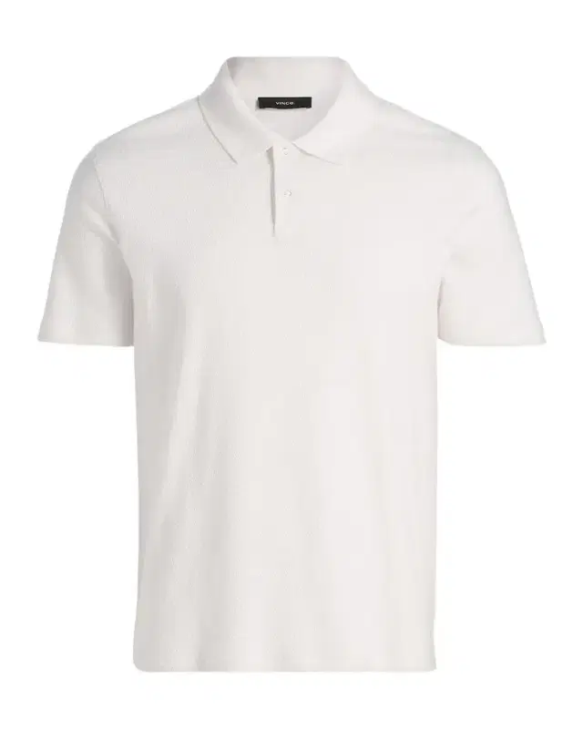 Vince Men 's Rib-Knit Cotton-Blend Polo Shirt