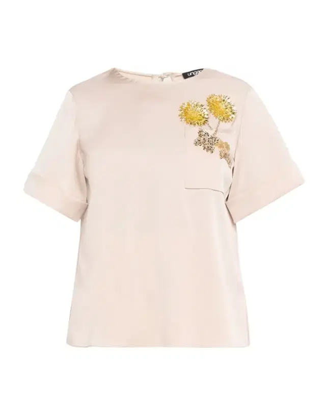 Ungaro Amina Crystal Floral Crewneck Blouse