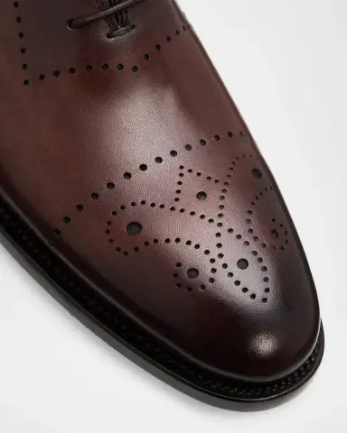 Kiton Men's Caravaggio Brogue Leather Oxford Shoes | Thumbnail 5