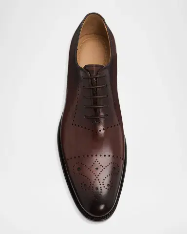 Kiton Men's Caravaggio Brogue Leather Oxford Shoes | Thumbnail 6