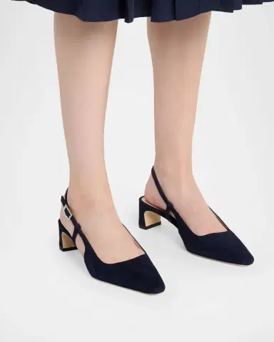 Stuart Weitzman 40mm Baby Babette Suede Slingback Pumps | Thumbnail 2 Stuart Weitzman 40mm Baby Babette Suede Slingback Pumps | Thumbnail 2