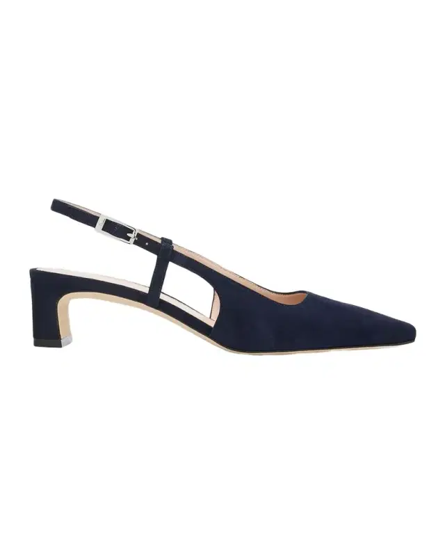 Stuart Weitzman 40mm Baby Babette Suede Slingback Pumps