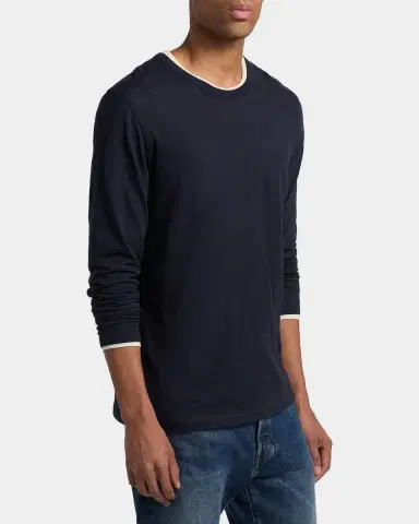 Vince Men's Fine Slub Cotton Double-Layer Crewneck T-Shirt | Thumbnail 6