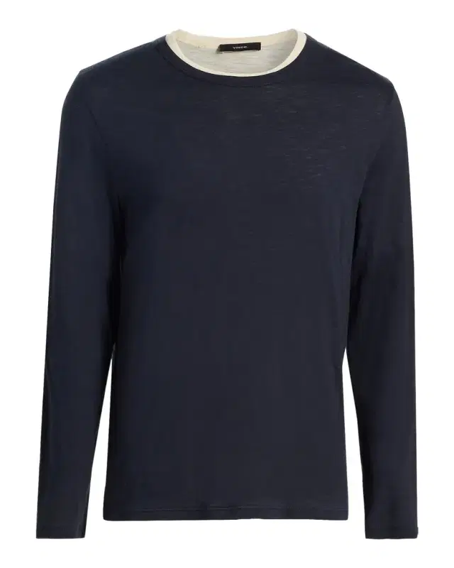 Vince Men 's Fine Slub Cotton Double-Layer Crewneck T-Shirt