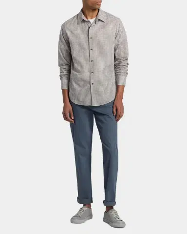 Vince Men's Condor Micro Plaid Cotton Shirt | Thumbnail 2