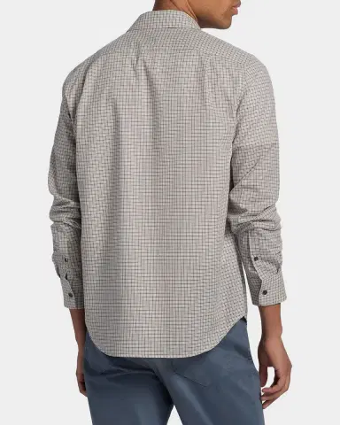 Vince Men's Condor Micro Plaid Cotton Shirt | Thumbnail 3