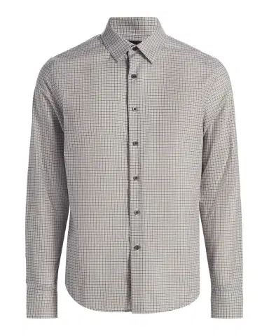 Vince Men's Condor Micro Plaid Cotton Shirt | Thumbnail 1
