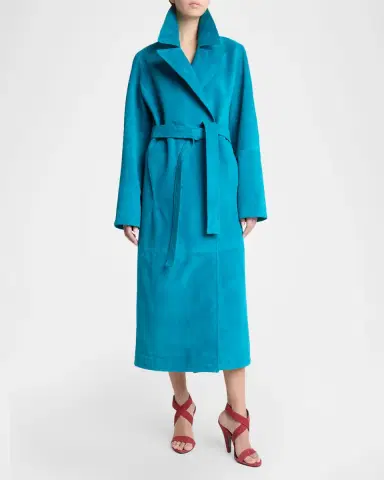 Alaïa Velvet Suede Belted Trench Coat | Thumbnail 3 Alaïa Velvet Suede Belted Trench Coat | Thumbnail 3
