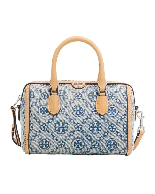 T Monogram Denim Petite Barrel Bag