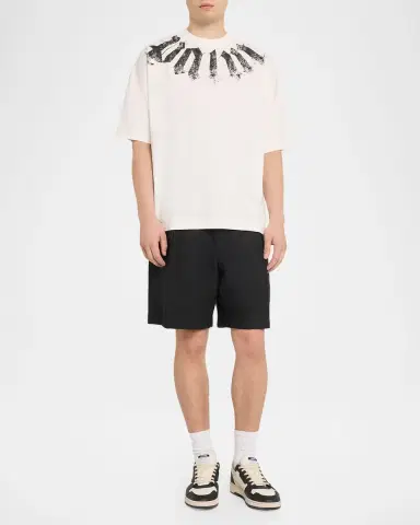 Palm Angels Men's Big Neck Logo Cotton T-Shirt | Thumbnail 2 Palm Angels Men's Big Neck Logo Cotton T-Shirt | Thumbnail 2