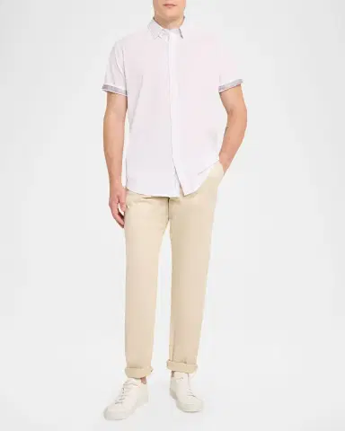 Robert Graham Men's Thresher Textured Cotton Short-Sleeve Shirt | Thumbnail 2