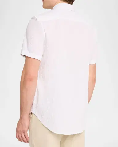 Robert Graham Men's Thresher Textured Cotton Short-Sleeve Shirt | Thumbnail 3