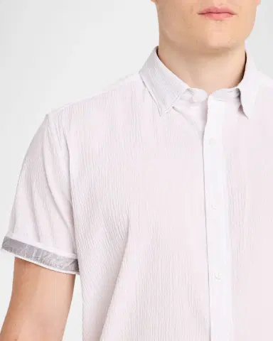 Robert Graham Men's Thresher Textured Cotton Short-Sleeve Shirt | Thumbnail 5