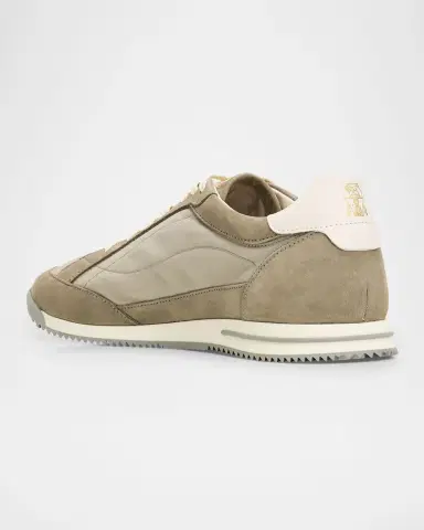 Brunello Cucinelli Men's Suede-Trim Low-Top Sneakers | Thumbnail 2 Brunello Cucinelli Men's Suede-Trim Low-Top Sneakers | Thumbnail 2
