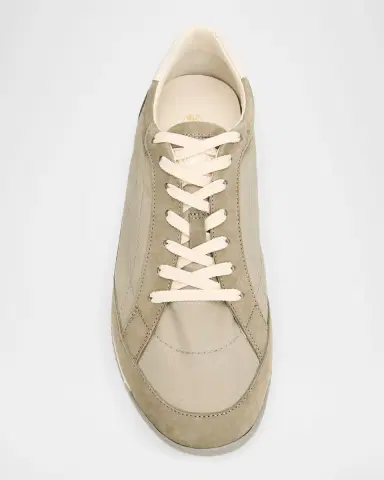 Brunello Cucinelli Men's Suede-Trim Low-Top Sneakers | Thumbnail 3 Brunello Cucinelli Men's Suede-Trim Low-Top Sneakers | Thumbnail 3
