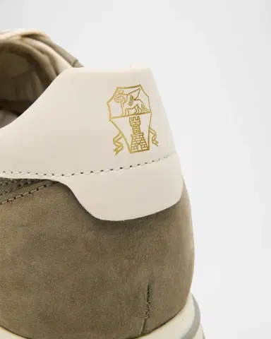Brunello Cucinelli Men's Suede-Trim Low-Top Sneakers | Thumbnail 4 Brunello Cucinelli Men's Suede-Trim Low-Top Sneakers | Thumbnail 4