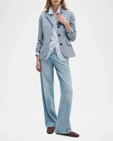 rag & bone Featherweight Cam Low-Rise Relaxed Straight Jeans | Thumbnail 2