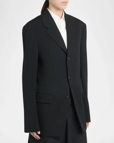 Bottega Veneta Oversized Single-Breasted Wool Blazer | Thumbnail 3 Bottega Veneta Oversized Single-Breasted Wool Blazer | Thumbnail 3