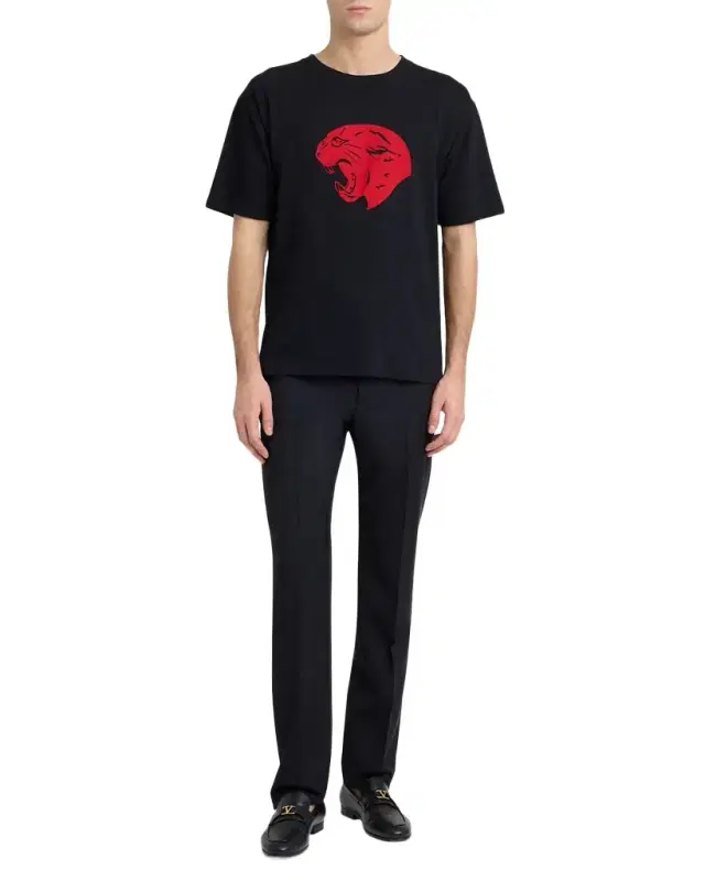 Valentino Garavani Men 's Panther Cotton Crewneck T-Shirt
