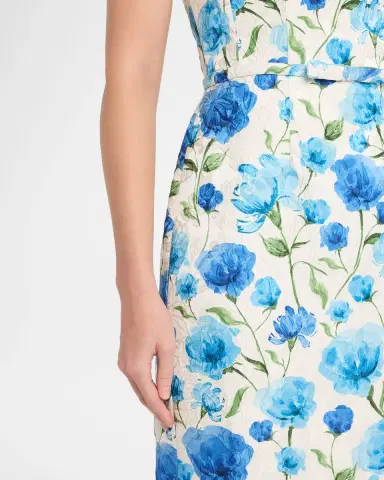 SACHIN & BABI Sophia Strapless Floral Cloque Column Gown | Thumbnail 5 SACHIN & BABI Sophia Strapless Floral Cloque Column Gown | Thumbnail 5