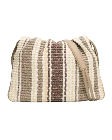 Brunello Cucinelli Striped Woven Raffia-Effect Shoulder Bag | Thumbnail 1 Brunello Cucinelli Striped Woven Raffia-Effect Shoulder Bag | Thumbnail 1