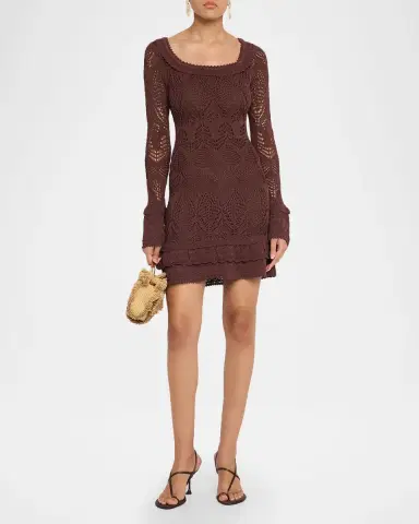 Staud Rozella Crochet Mini Dress | Thumbnail 2