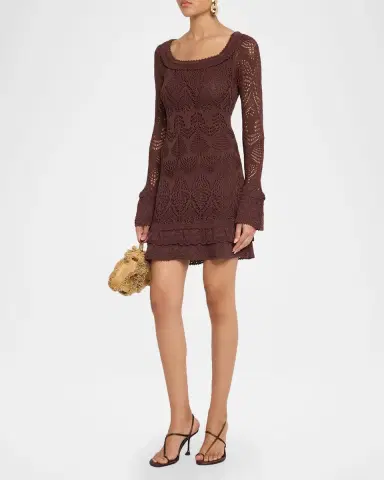 Staud Rozella Crochet Mini Dress | Thumbnail 4