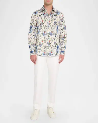 Robert Graham Men's Briarcliff Cotton Stretch Floral Sport Shirt | Thumbnail 2 Robert Graham Men's Briarcliff Cotton Stretch Floral Sport Shirt | Thumbnail 2