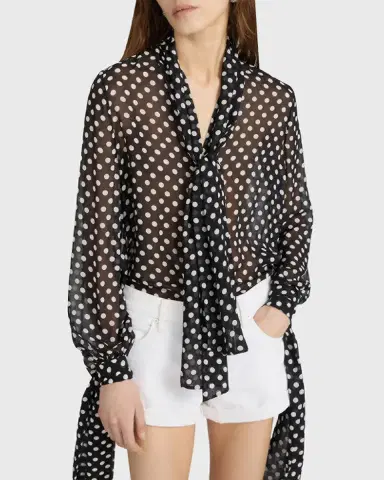 Frame The Nouvelle Polka Dot Blouse | Thumbnail 4 Frame The Nouvelle Polka Dot Blouse | Thumbnail 4