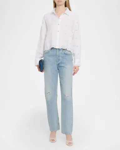 LoveShackFancy Delano Eyelet Linen Top | Thumbnail 2 LoveShackFancy Delano Eyelet Linen Top | Thumbnail 2