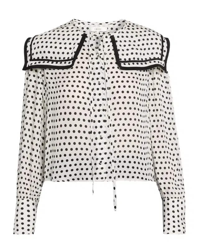 FRAME The Polka Dot Fleet Blouse