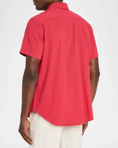 Robert Graham Men's Thresher Textured Cotton Short-Sleeve Shirt | Thumbnail 3
