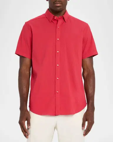 Robert Graham Men's Thresher Textured Cotton Short-Sleeve Shirt | Thumbnail 4