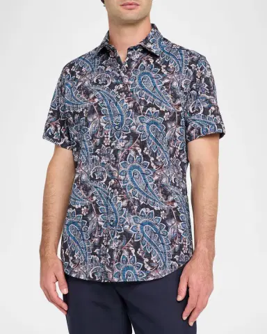 Robert Graham Men's Barrington Paisley Short-Sleeve Shirt | Thumbnail 4