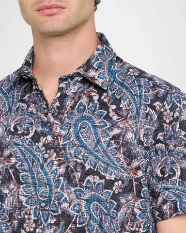 Robert Graham Men's Barrington Paisley Short-Sleeve Shirt | Thumbnail 5