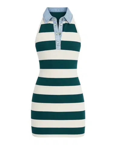 SEROYA Jones Striped Mini Dress | Thumbnail 1 SEROYA Jones Striped Mini Dress | Thumbnail 1