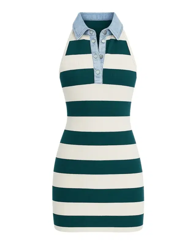 SEROYA Jones Striped Mini Dress
