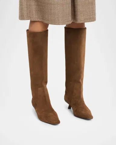 Brunello Cucinelli Suede Knee-High Boots | Thumbnail 2