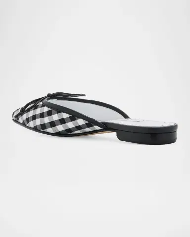 Manolo Blahnik Ballerimu Gingham Mules | Thumbnail 3