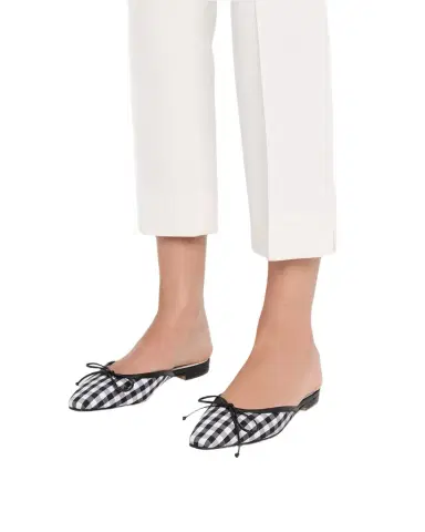 Manolo Blahnik Ballerimu Gingham Mules | Thumbnail 1