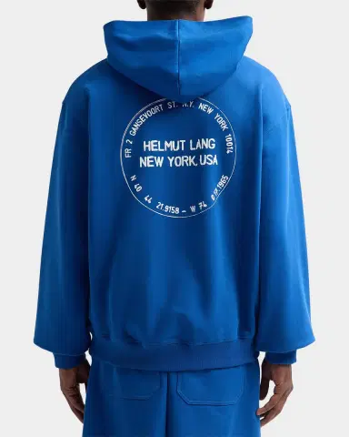 Helmut Lang Men's Stamp Logo Cotton Terry Hoodie | Thumbnail 3 Helmut Lang Men's Stamp Logo Cotton Terry Hoodie | Thumbnail 3
