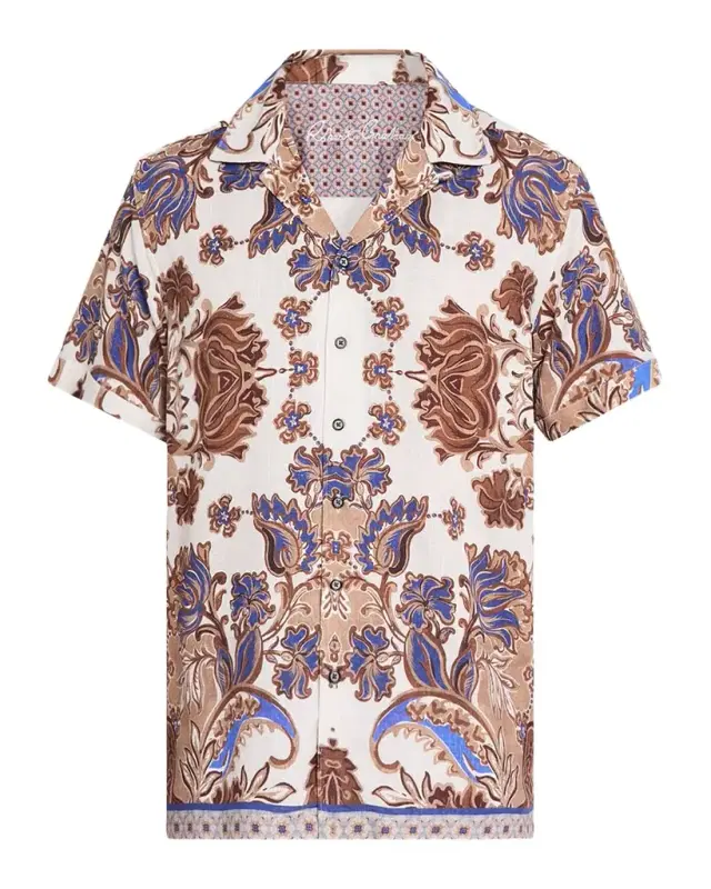 Robert Graham Men 's Dunbridge Printed Cotton-Linen Camp Shirt
