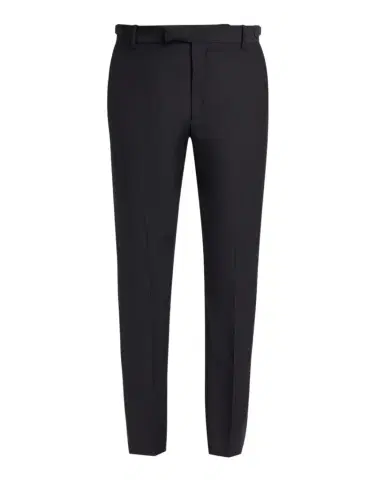 Alexander McQueen Men's Waist-Tab Straight Fit Flat-Front Trousers | Thumbnail 1 Alexander McQueen Men's Waist-Tab Straight Fit Flat-Front Trousers | Thumbnail 1