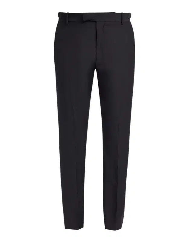 McQueen Men 's Waist-Tab Straight Fit Flat-Front Trousers