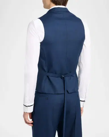 Alexander McQueen Men's Wool Peak Lapel Double-Breasted Waistcoat | Thumbnail 3