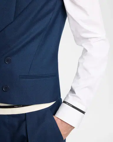 Alexander McQueen Men's Wool Peak Lapel Double-Breasted Waistcoat | Thumbnail 5