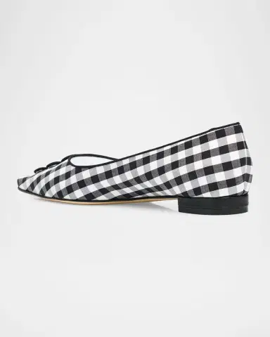 Manolo Blahnik Alexa Gingham Cotton Ballerina Flats | Thumbnail 4 Manolo Blahnik Alexa Gingham Cotton Ballerina Flats | Thumbnail 4